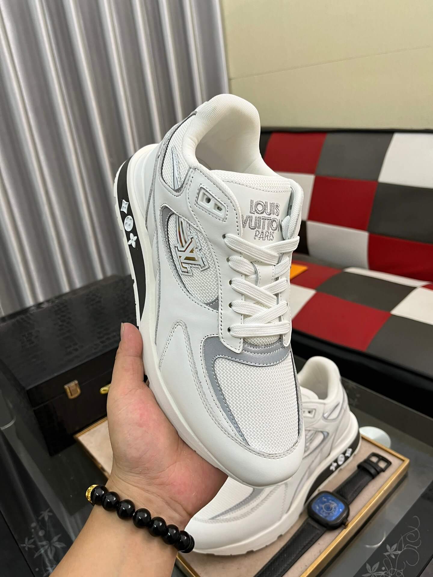 Louis Vuitton LV Drop 300 Sneaker – White, Silver & Light Blue