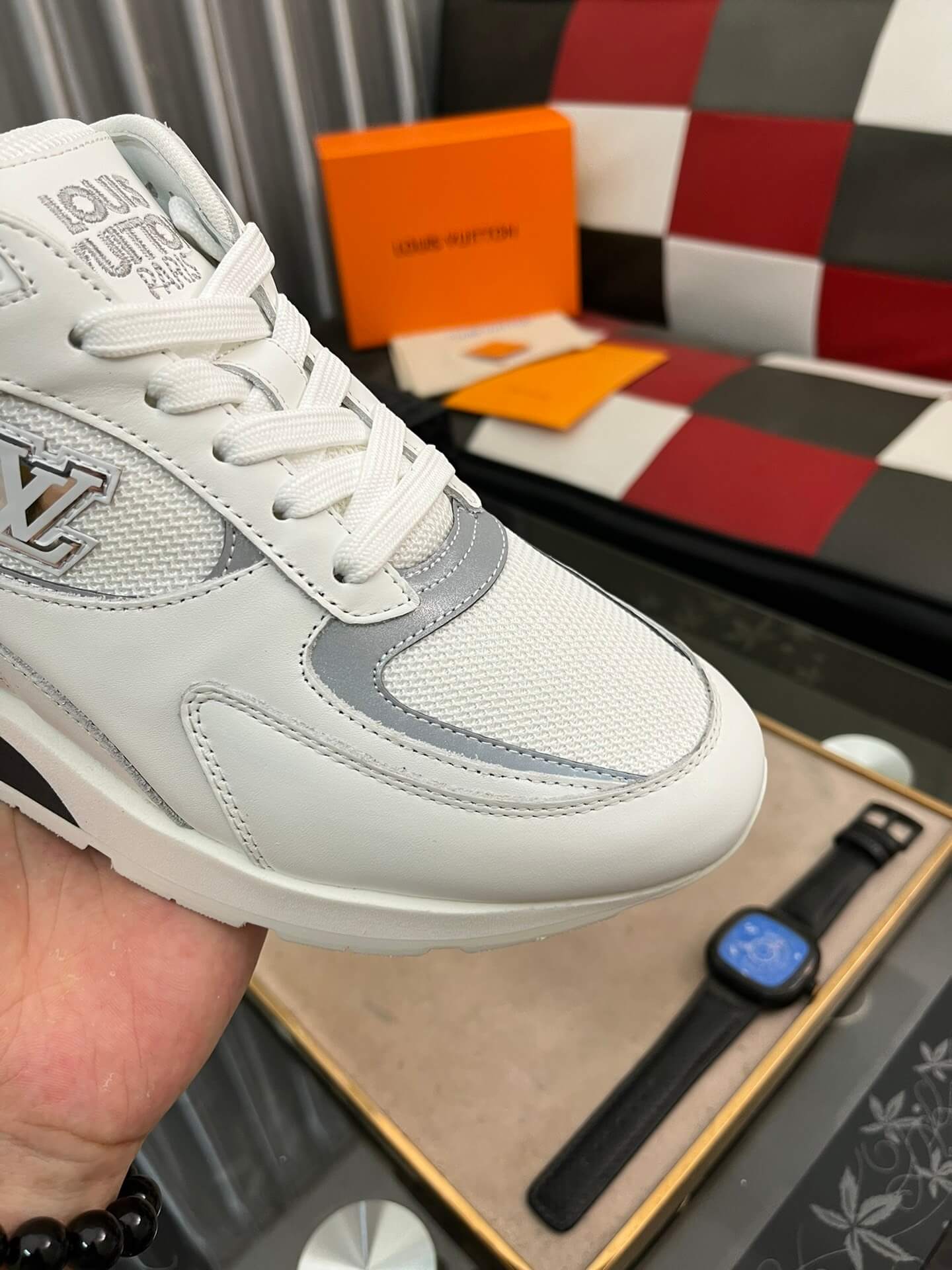 Louis Vuitton LV Drop 300 Sneaker – White, Silver & Light Blue