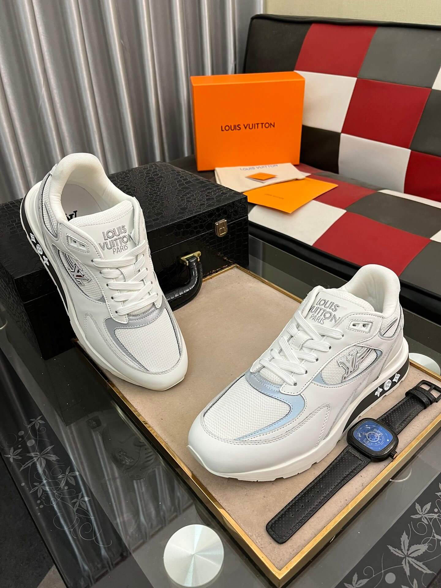 Louis Vuitton LV Drop 300 Sneaker – White, Silver & Light Blue