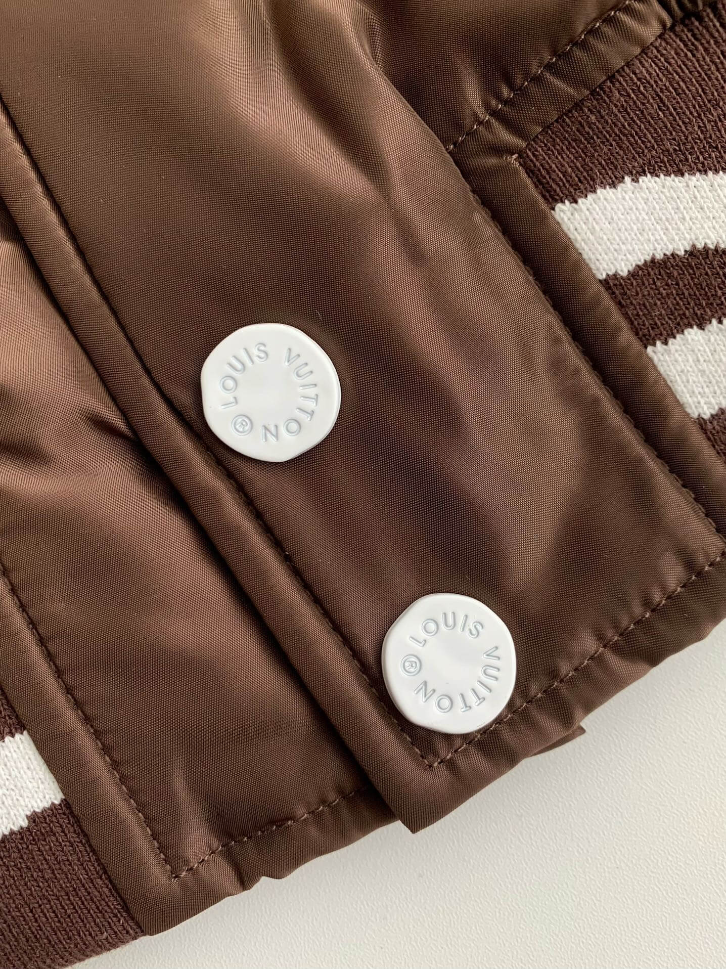 Louis Vuitton LV Embroidered Brown Varsity Jacket