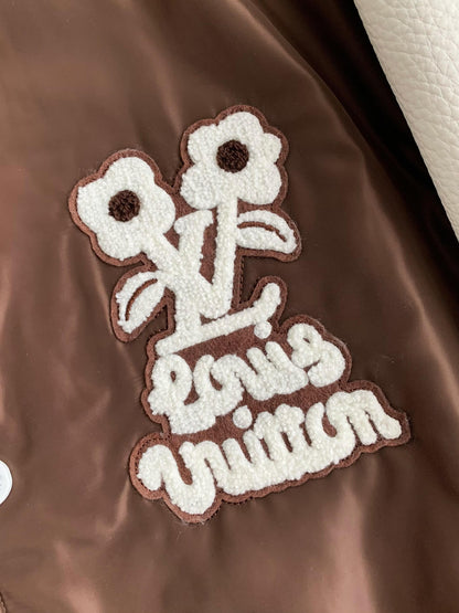 Louis Vuitton LV Embroidered Brown Varsity Jacket