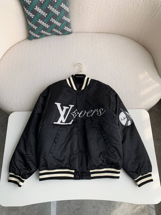 Louis Vuitton LV bestickte Baseball-Blousonjacke aus Nylon