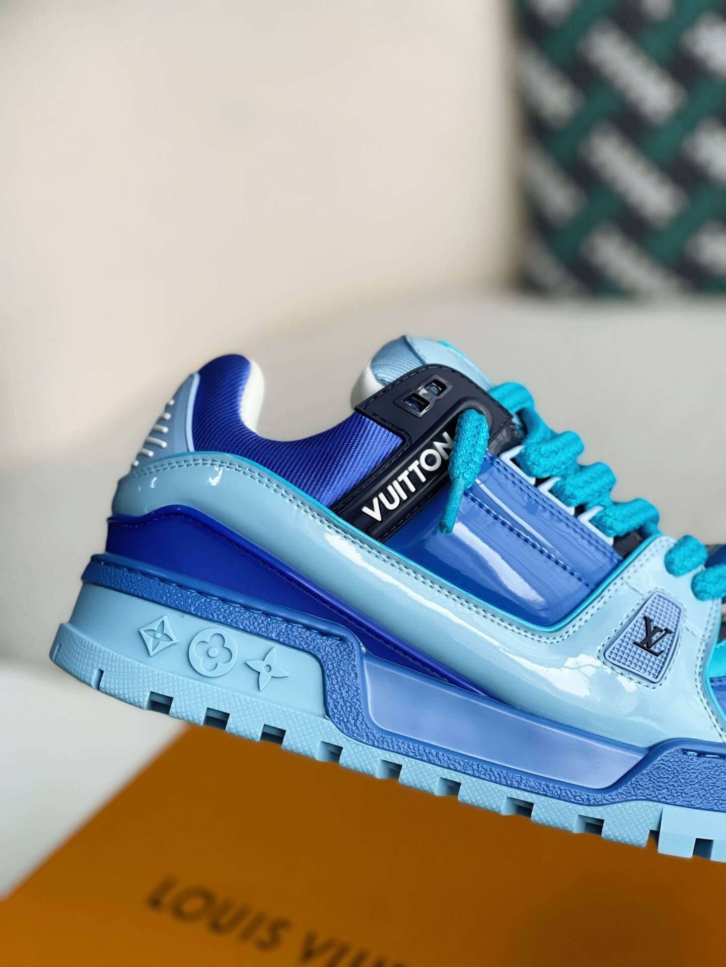 Louis Vuitton LV Maxi Trainer – Blue & Light Blue Patent Leather