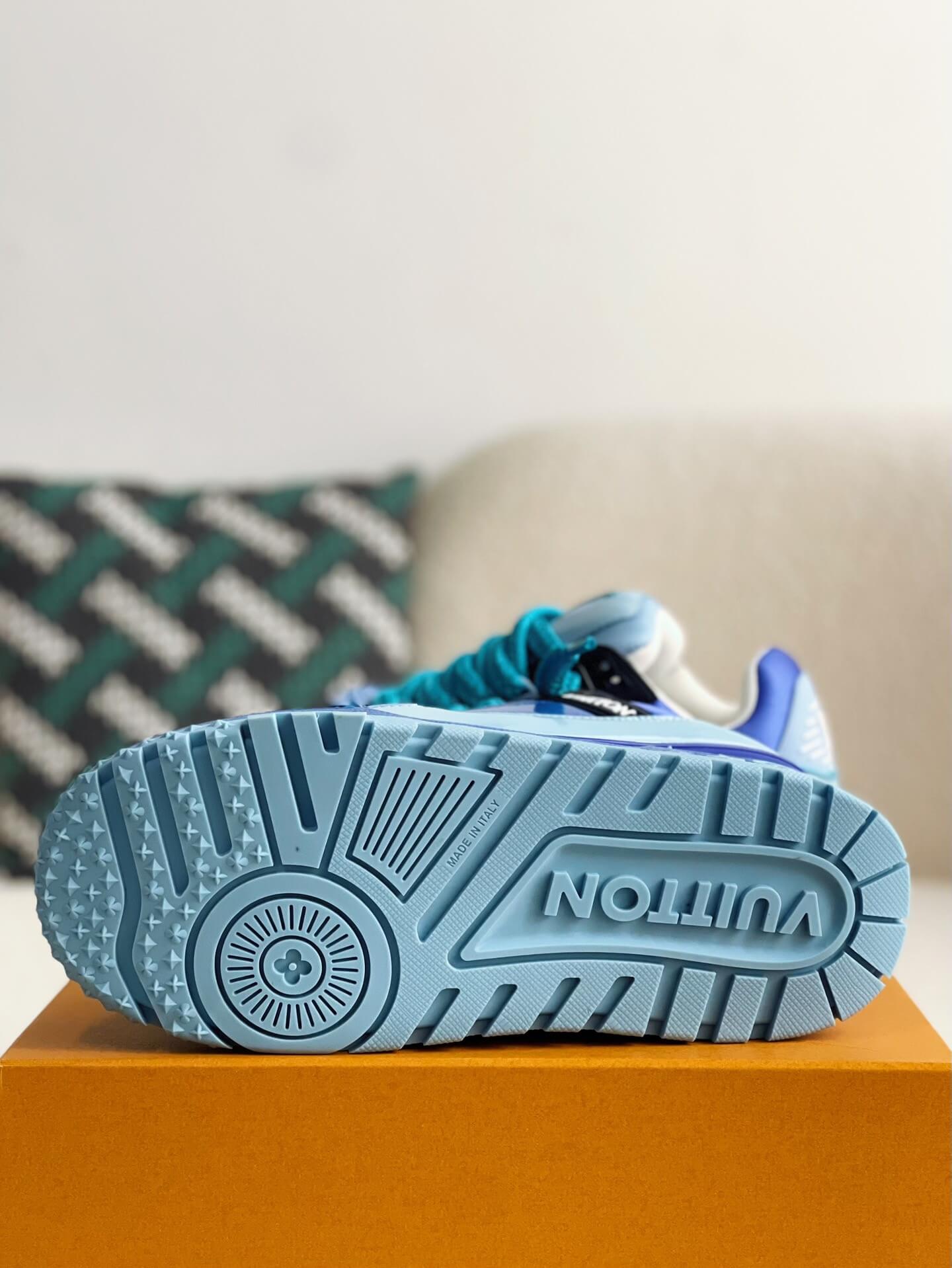 Louis Vuitton LV Maxi Trainer – Blue & Light Blue Patent Leather
