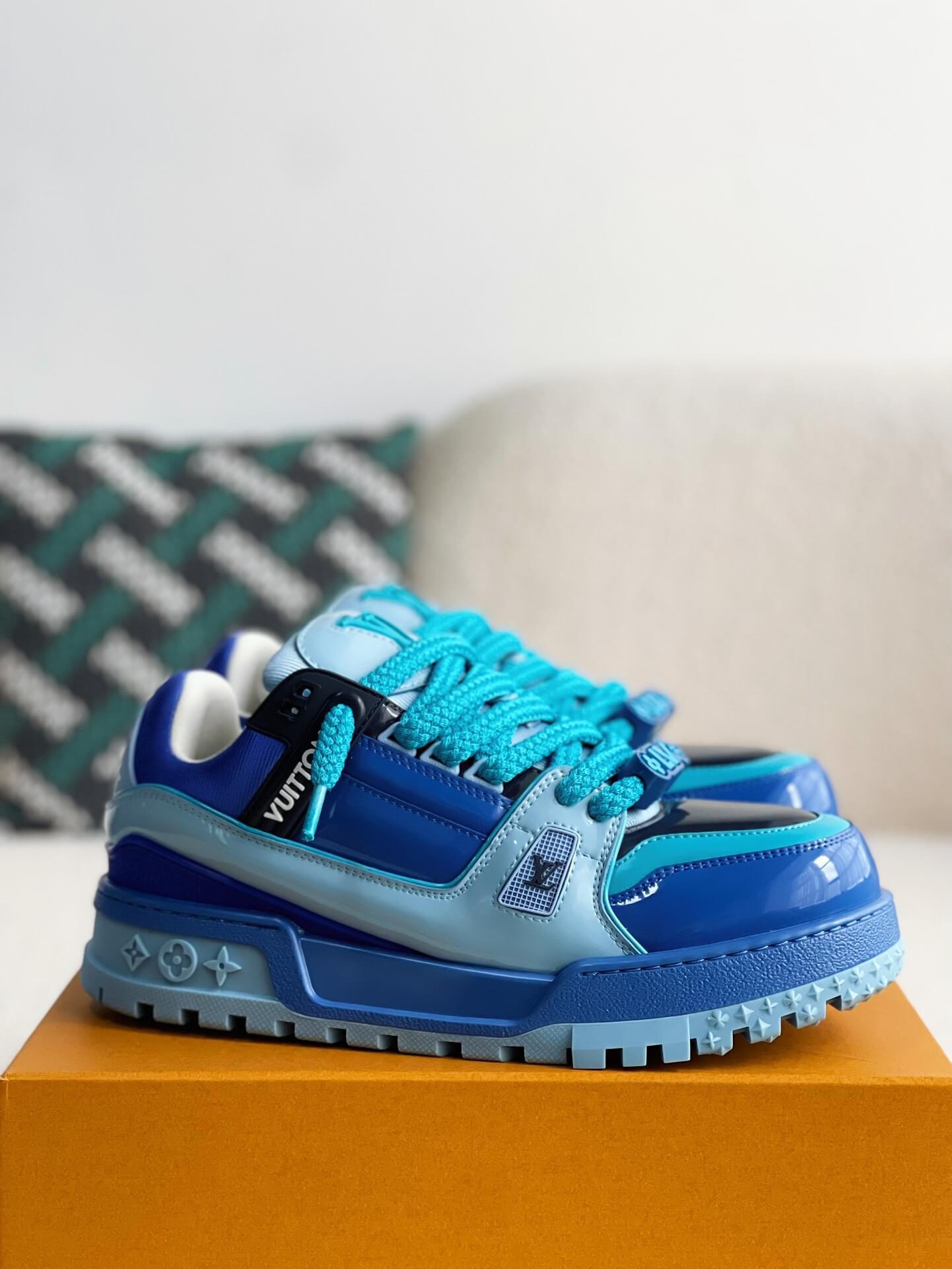 Louis Vuitton LV Maxi Trainer – Blue & Light Blue Patent Leather