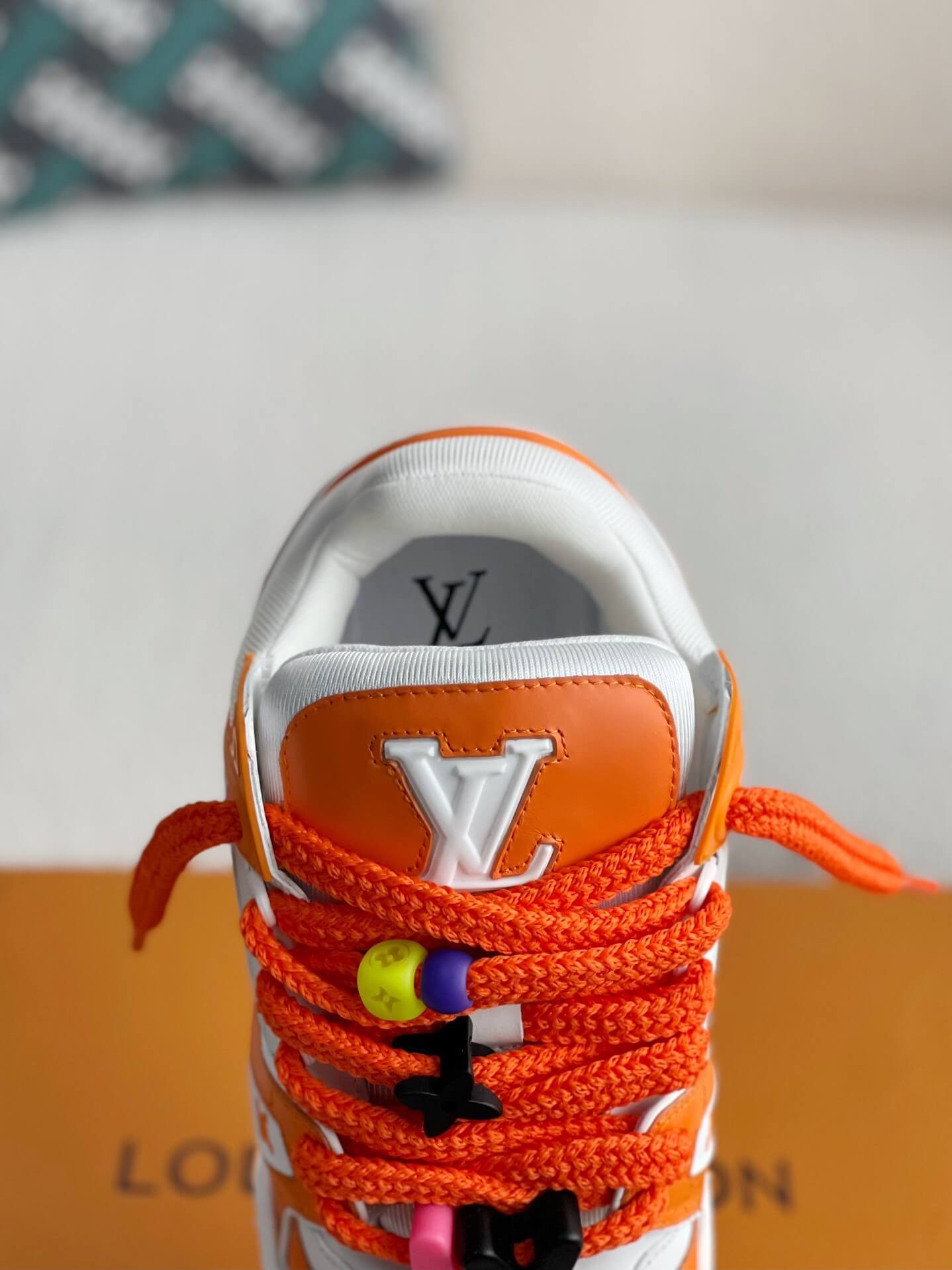 Louis Vuitton LV Maxi Trainer – Orange & White Calf Leather with