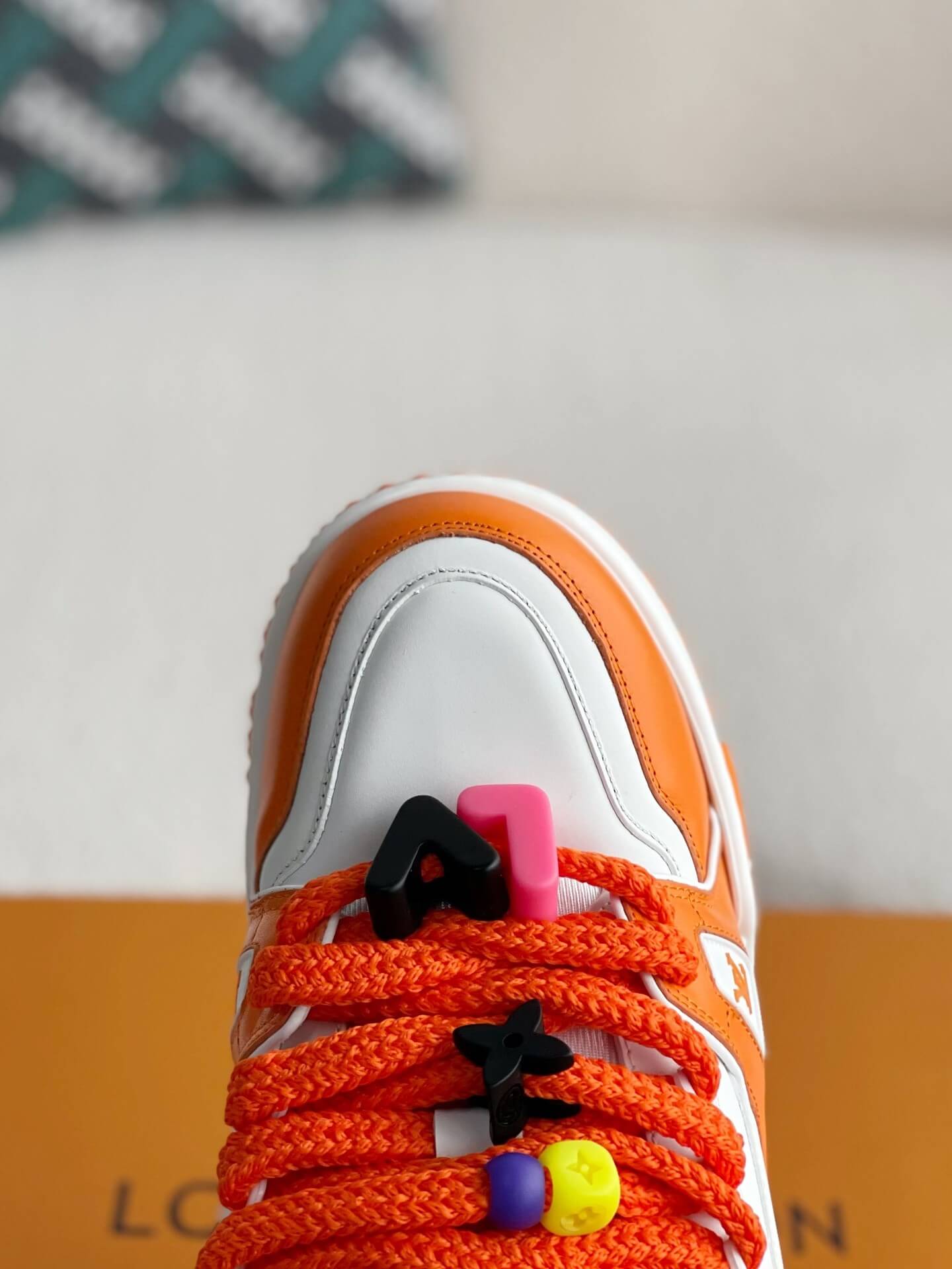 Louis Vuitton LV Maxi Trainer – Orange & White Calf Leather with