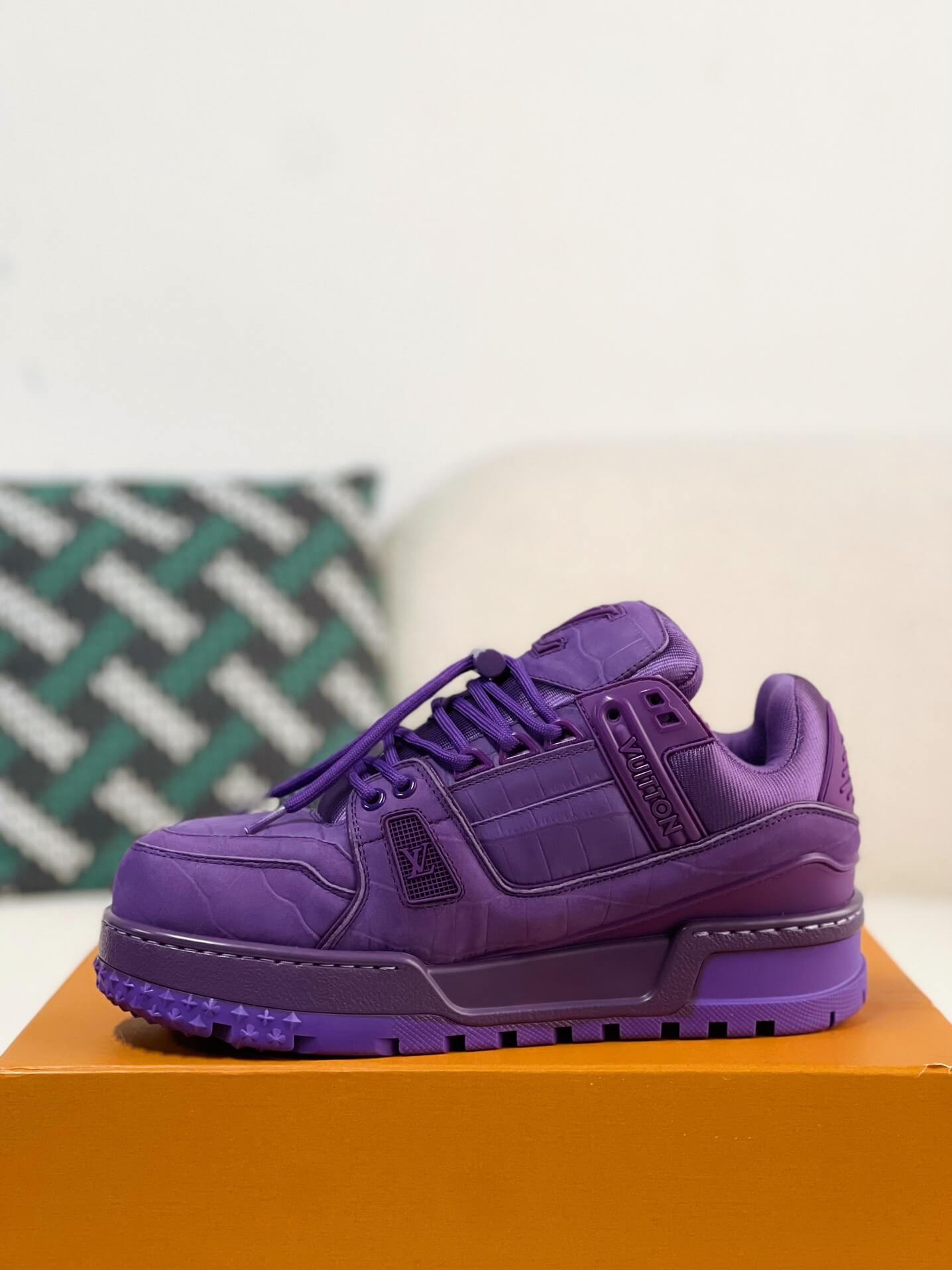 Louis Vuitton LV Maxi Trainer – Purple Croc-Effect Leather