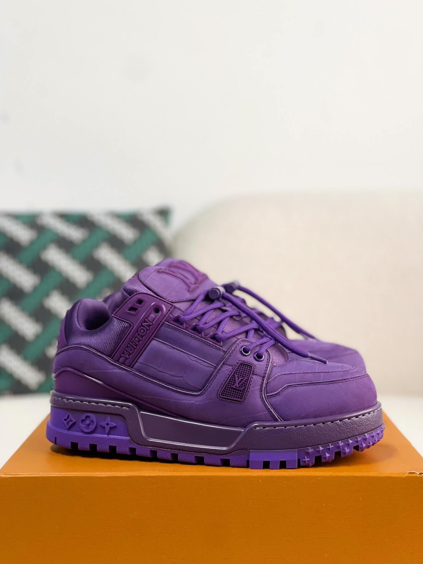 Louis Vuitton LV Maxi Trainer – Purple Croc-Effect Leather