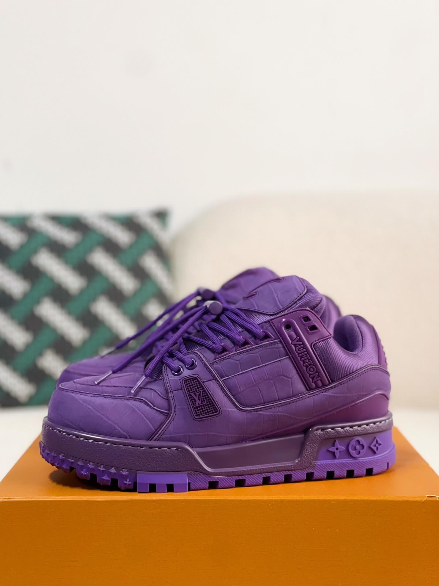Louis Vuitton LV Maxi Trainer – Purple Croc-Effect Leather