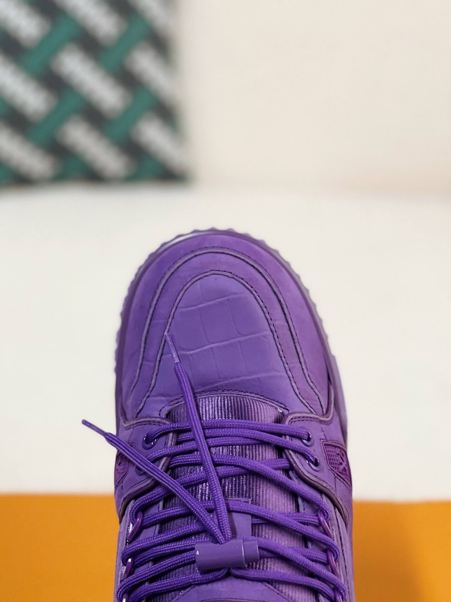 Louis Vuitton LV Maxi Trainer – Purple Croc-Effect Leather