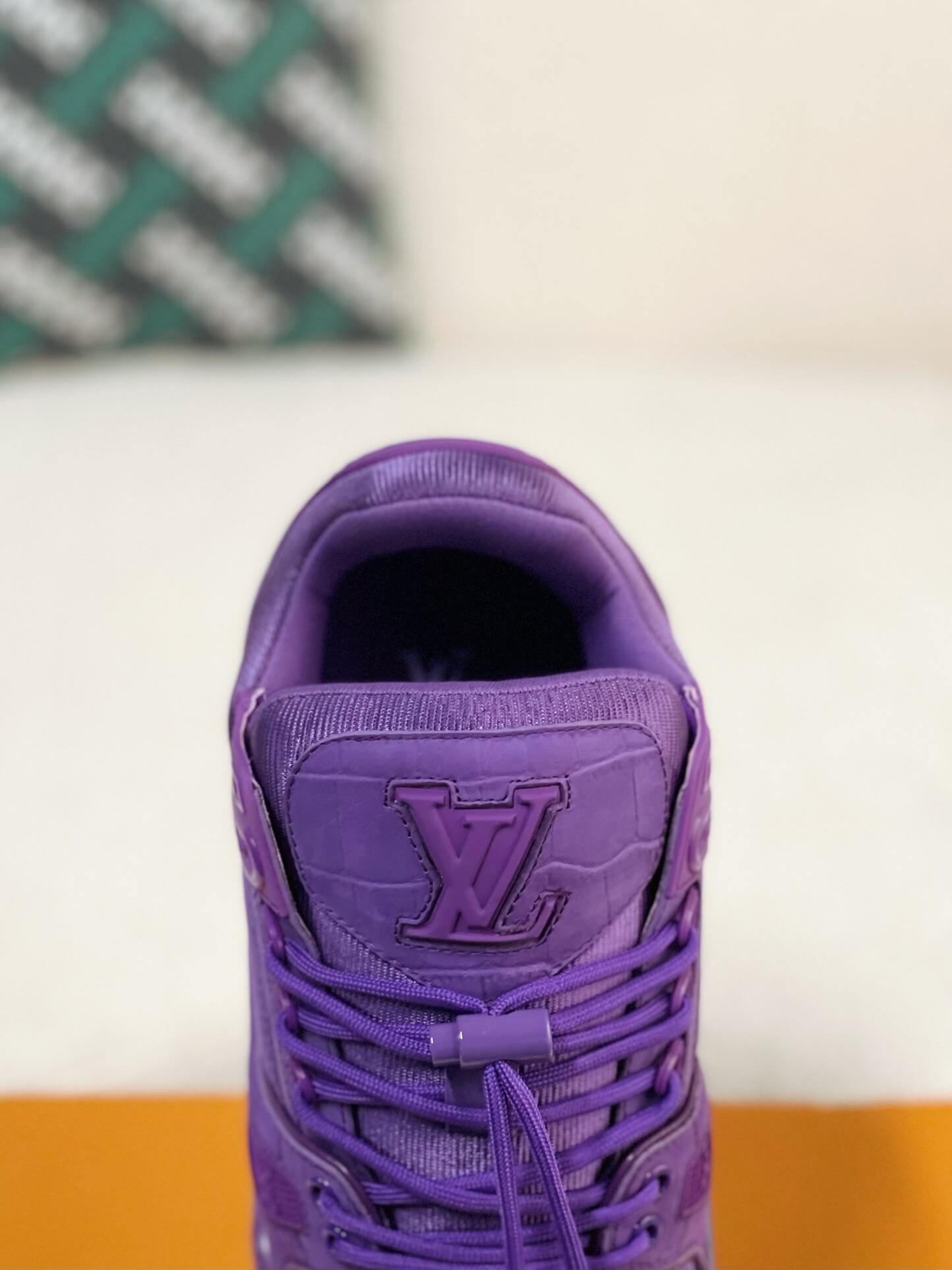 Louis Vuitton LV Maxi Trainer – Purple Croc-Effect Leather