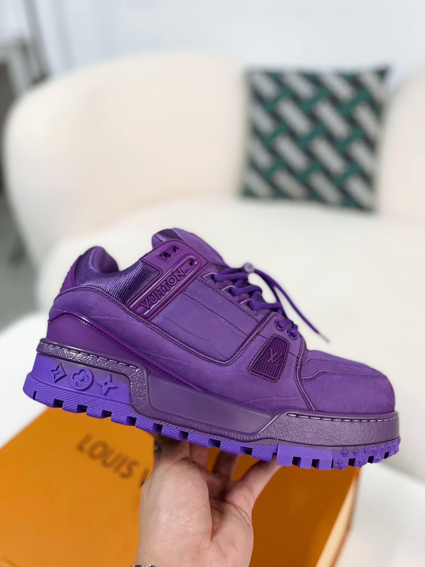 Louis Vuitton LV Maxi Trainer – Purple Croc-Effect Leather