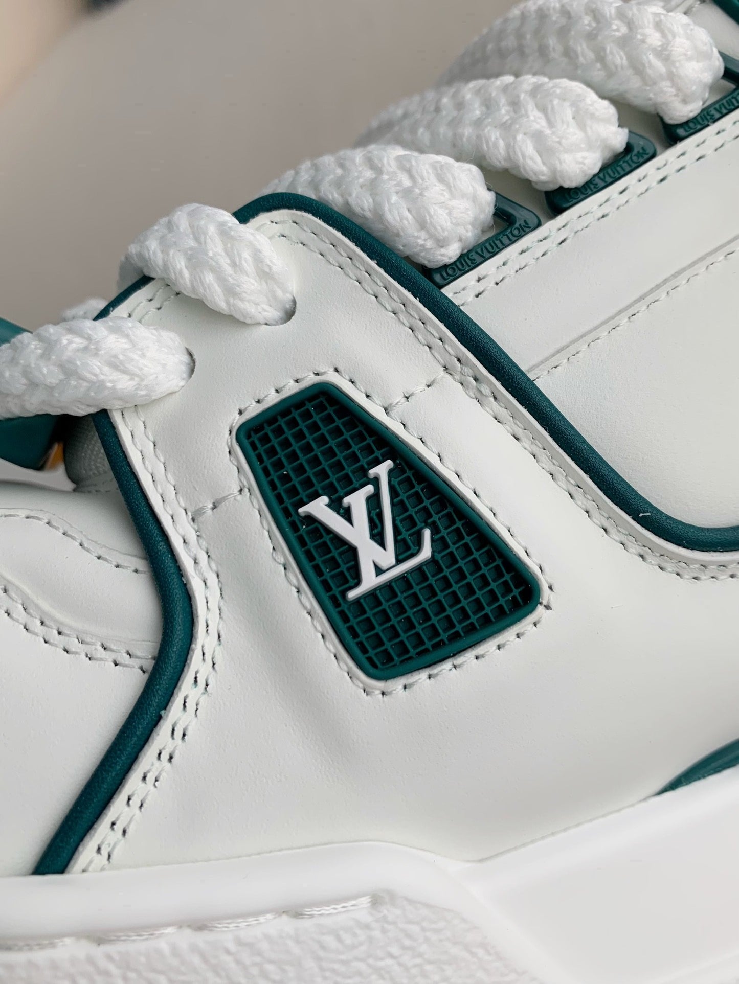 Louis Vuitton LV Maxi Trainer – White & Green Calf Leather
