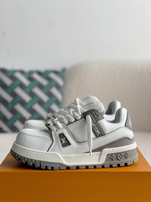 Louis Vuitton LV Maxi Trainer – White & Grey Calf Leather