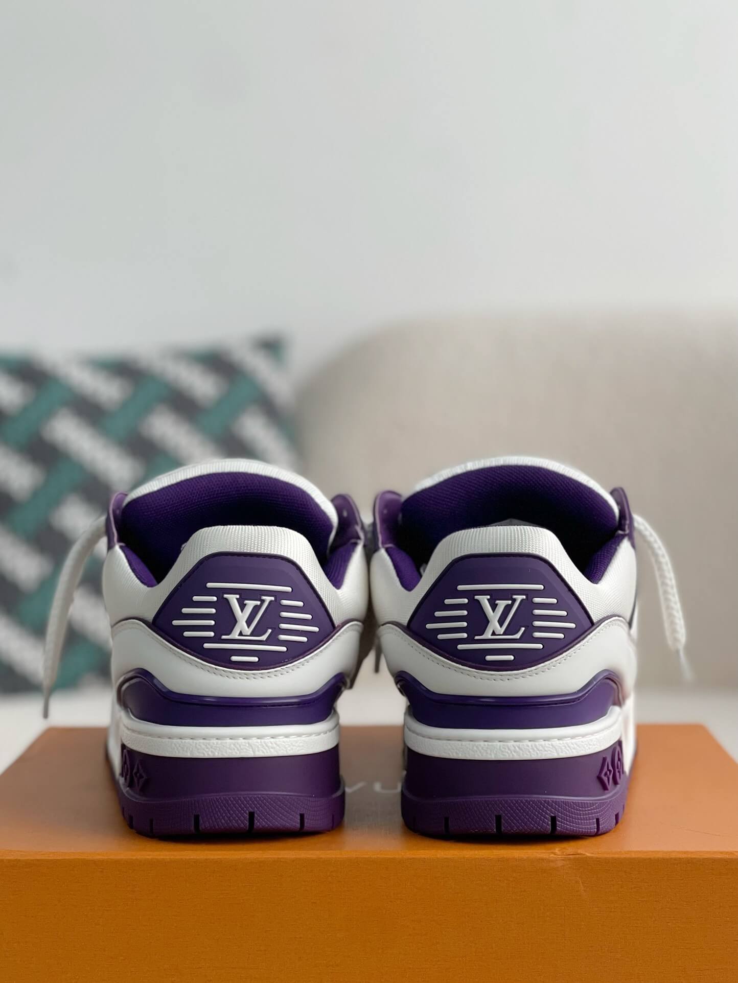 Louis Vuitton LV Maxi Trainer – White & Purple Calf Leather