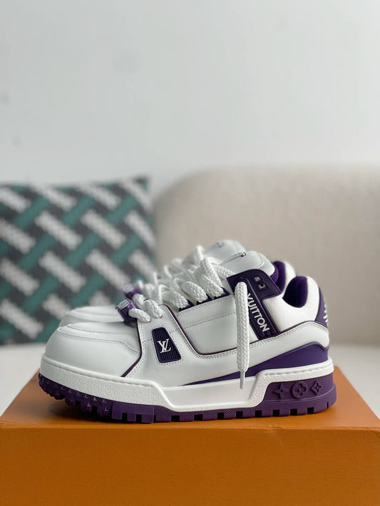 Louis Vuitton LV Maxi Trainer – White & Purple Calf Leather