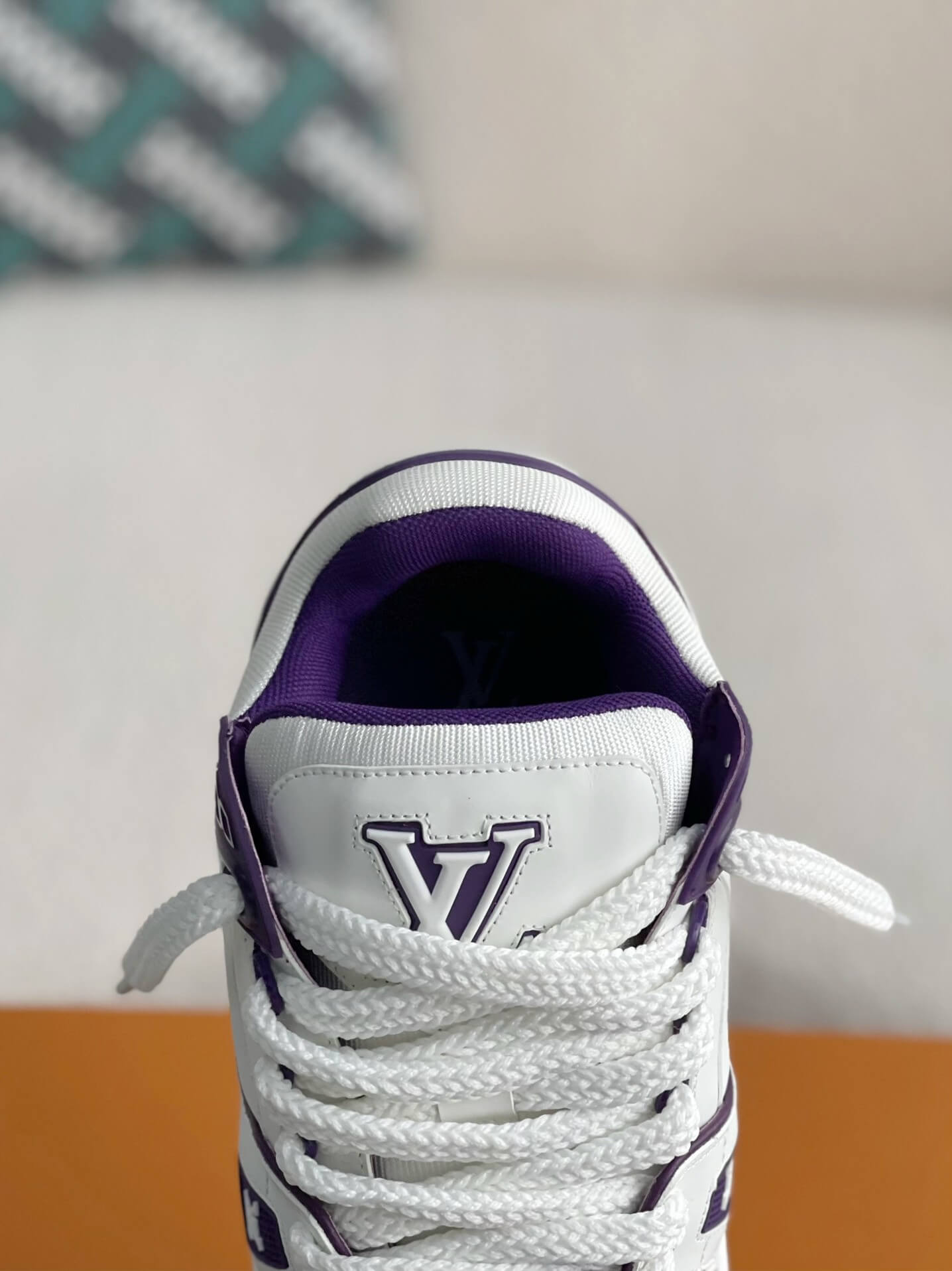 Louis Vuitton LV Maxi Trainer – White & Purple Calf Leather