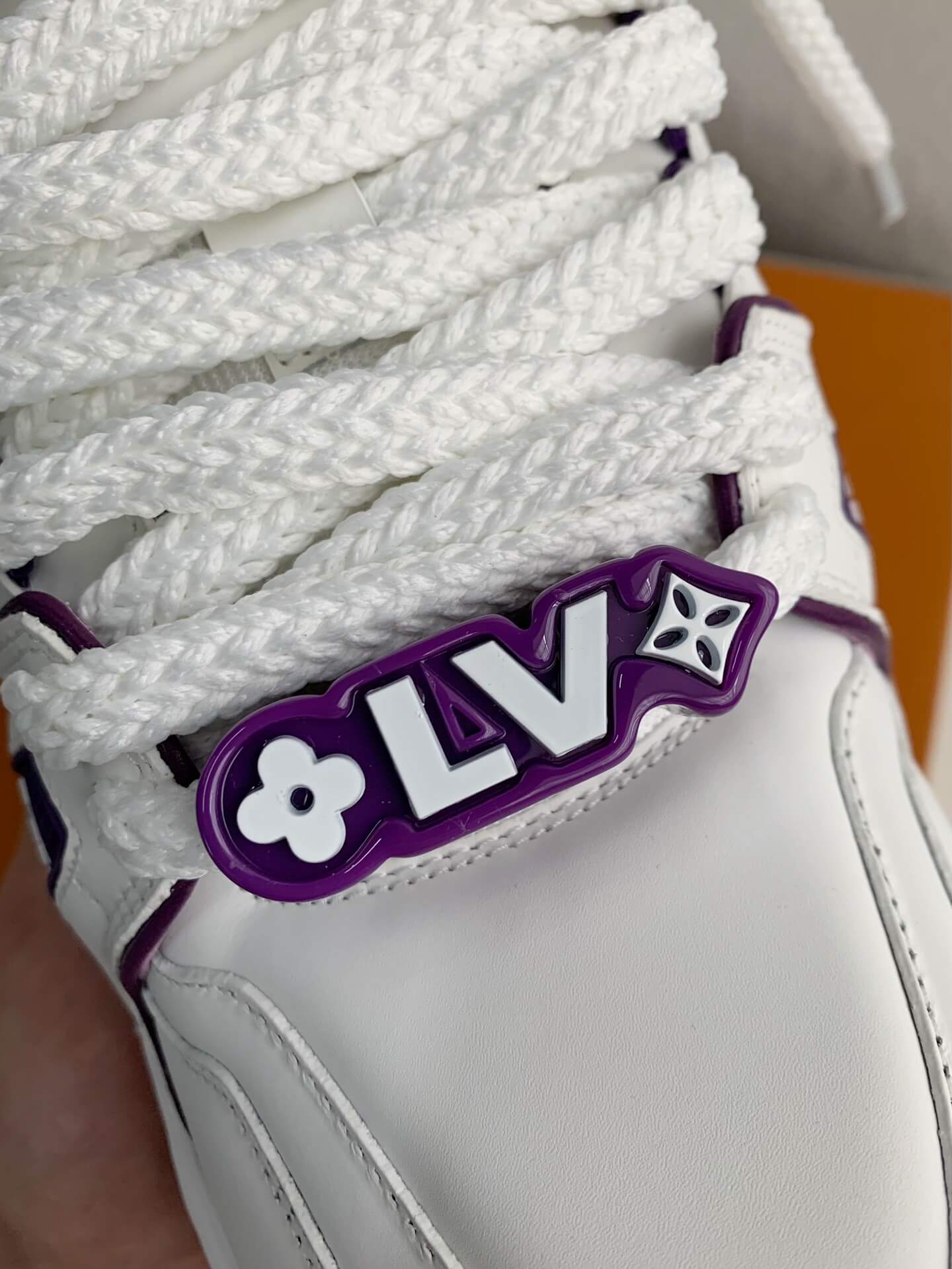 Louis Vuitton LV Maxi Trainer – White & Purple Calf Leather
