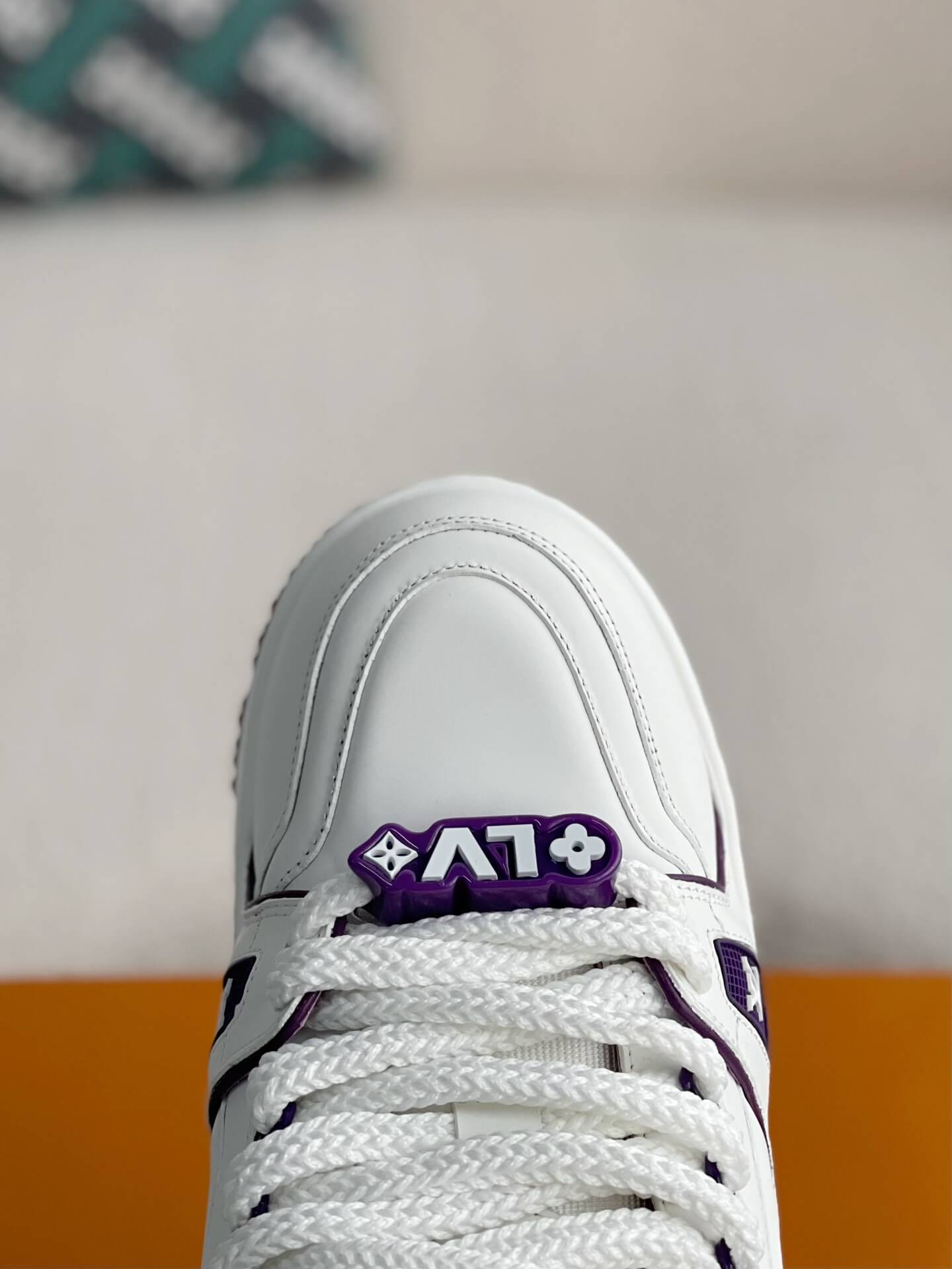 Louis Vuitton LV Maxi Trainer – White & Purple Calf Leather