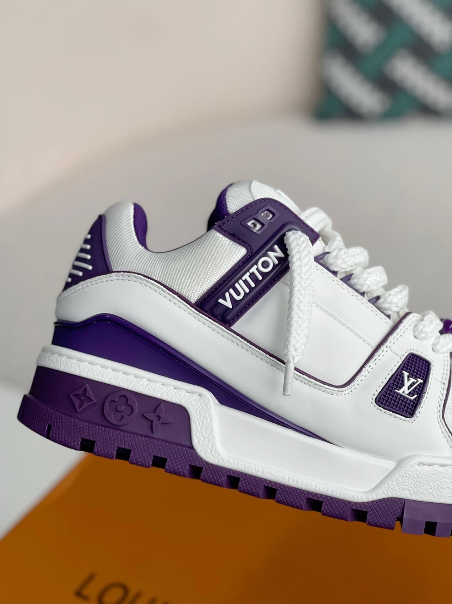 Louis Vuitton LV Maxi Trainer – White & Purple Calf Leather