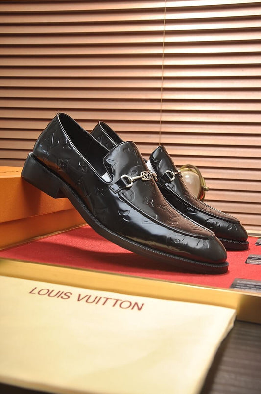 Louis Vuitton LV Monogram Leather Custom Black Horse-Bit Loafer