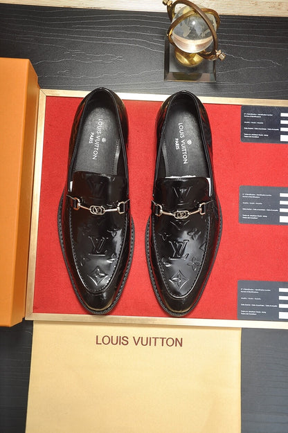 Louis Vuitton LV Monogram Leather Custom Black Horse-Bit Loafer