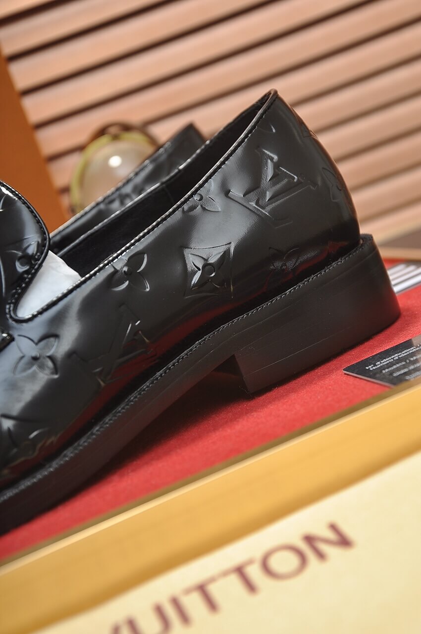 Louis Vuitton LV Monogram Leather Custom Black Horse-Bit Loafer