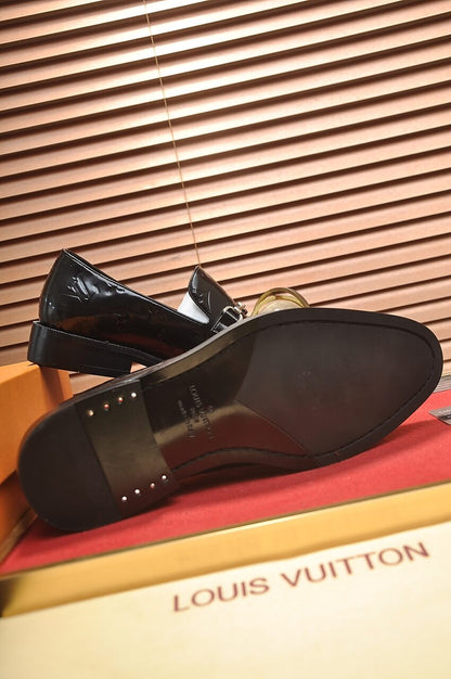 Louis Vuitton LV Monogram Leather Custom Black Horse-Bit Loafer