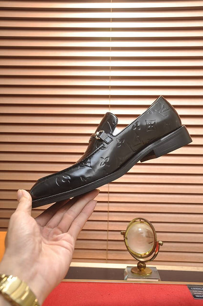 Louis Vuitton LV Monogram Leather Custom Black Horse-Bit Loafer