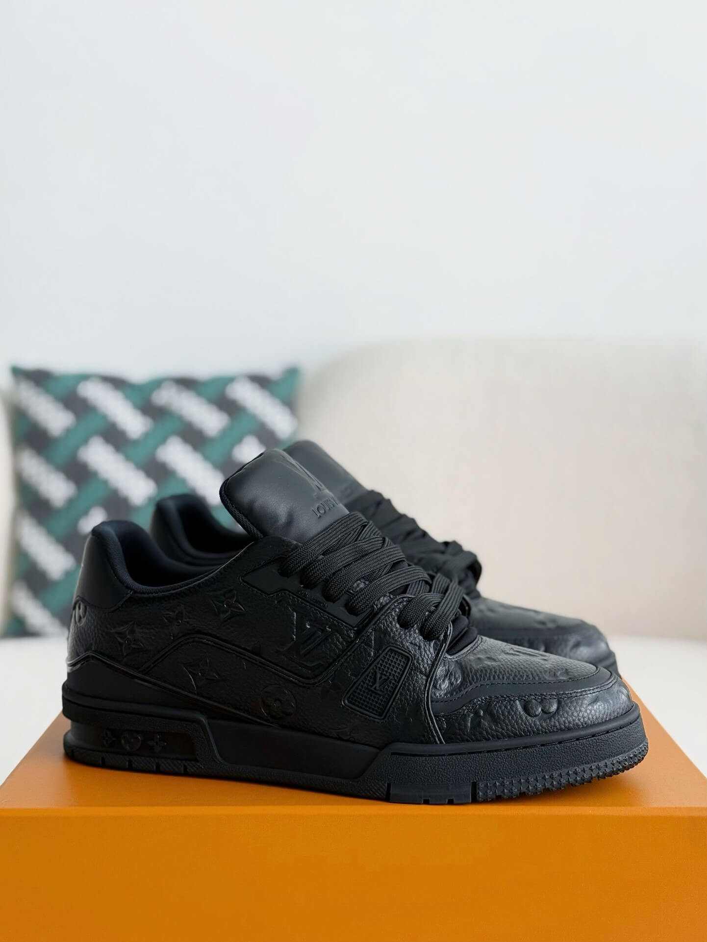 Louis Vuitton LV Monogram Trainer All Black Sneaker