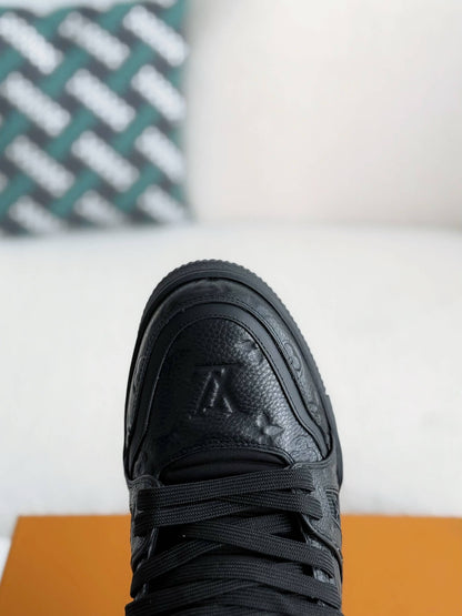 Louis Vuitton LV Monogram Trainer All Black Sneaker