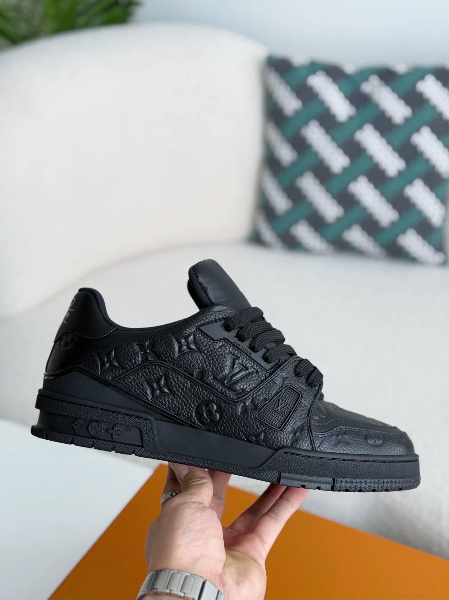 Louis Vuitton LV Monogram Trainer All Black Sneaker