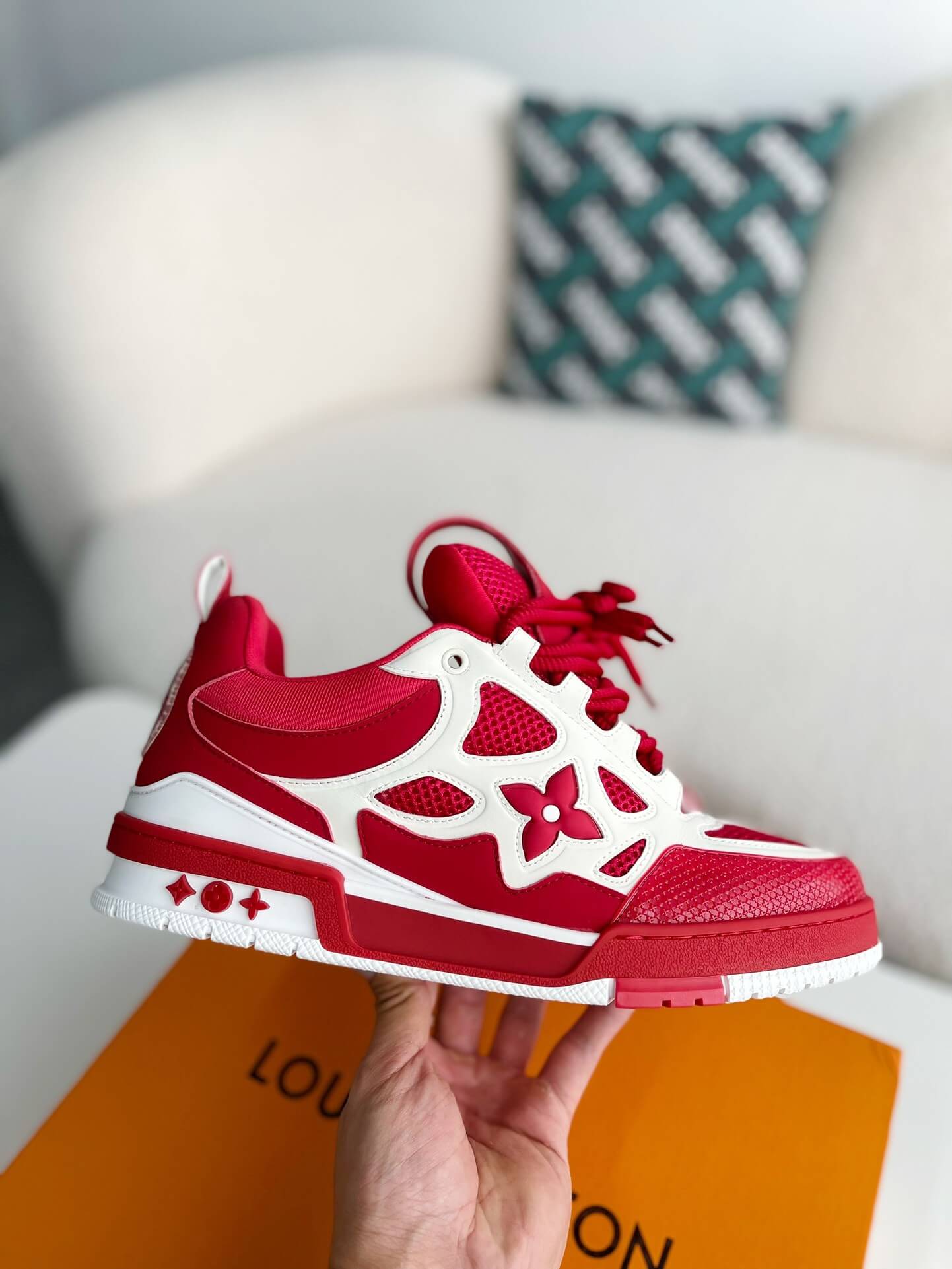 Louis Vuitton LV Skate Sneaker Red White – Hollo Shoe