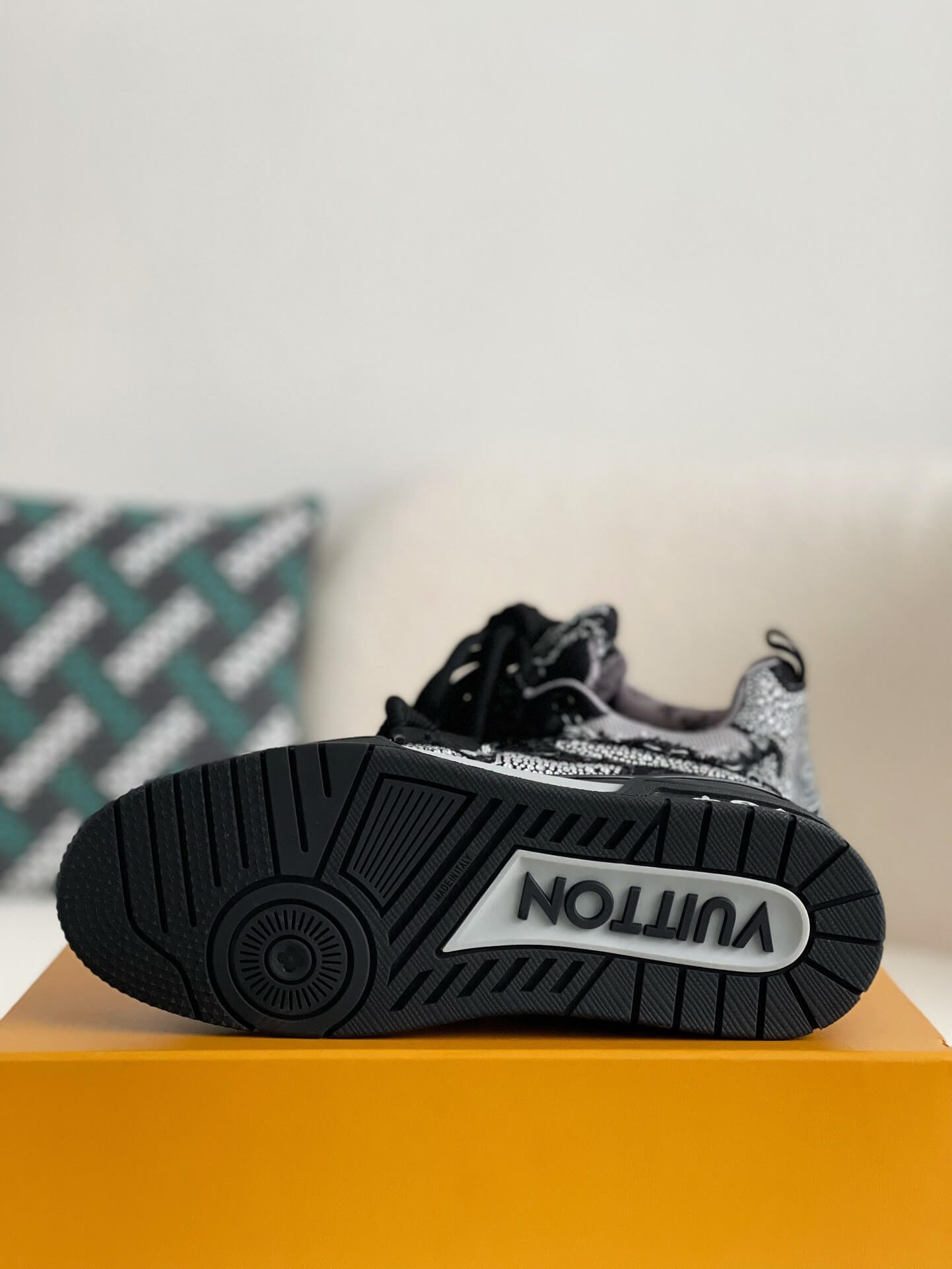 Louis Vuitton LV Skate Sneaker – Black Mesh with Strass Embellishments