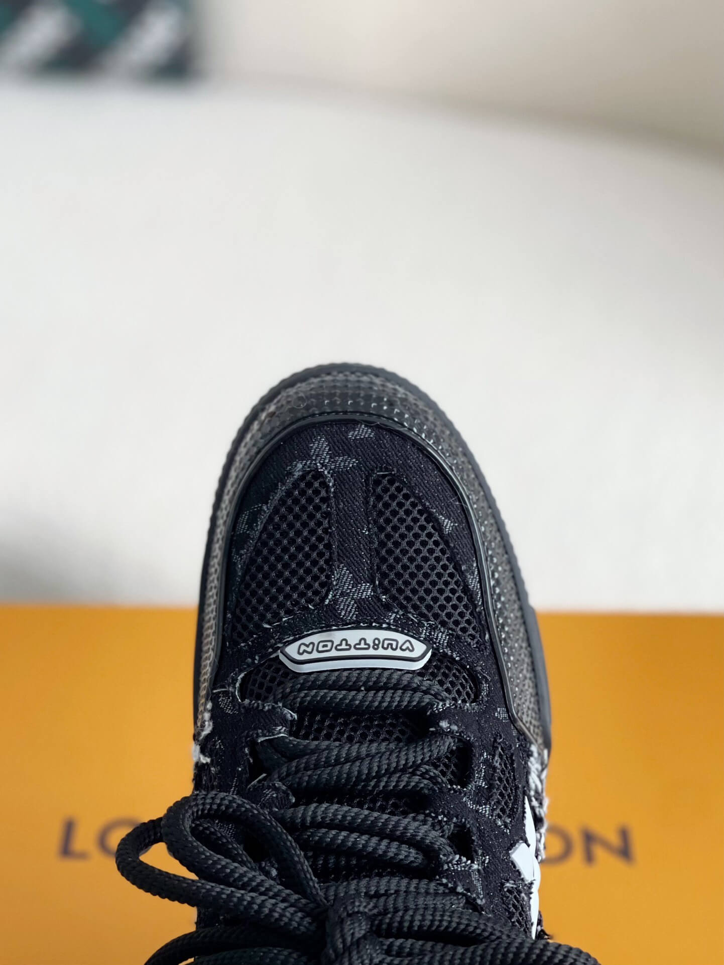 Louis Vuitton LV Skate Sneaker – Black Mesh with Strass Embellishments