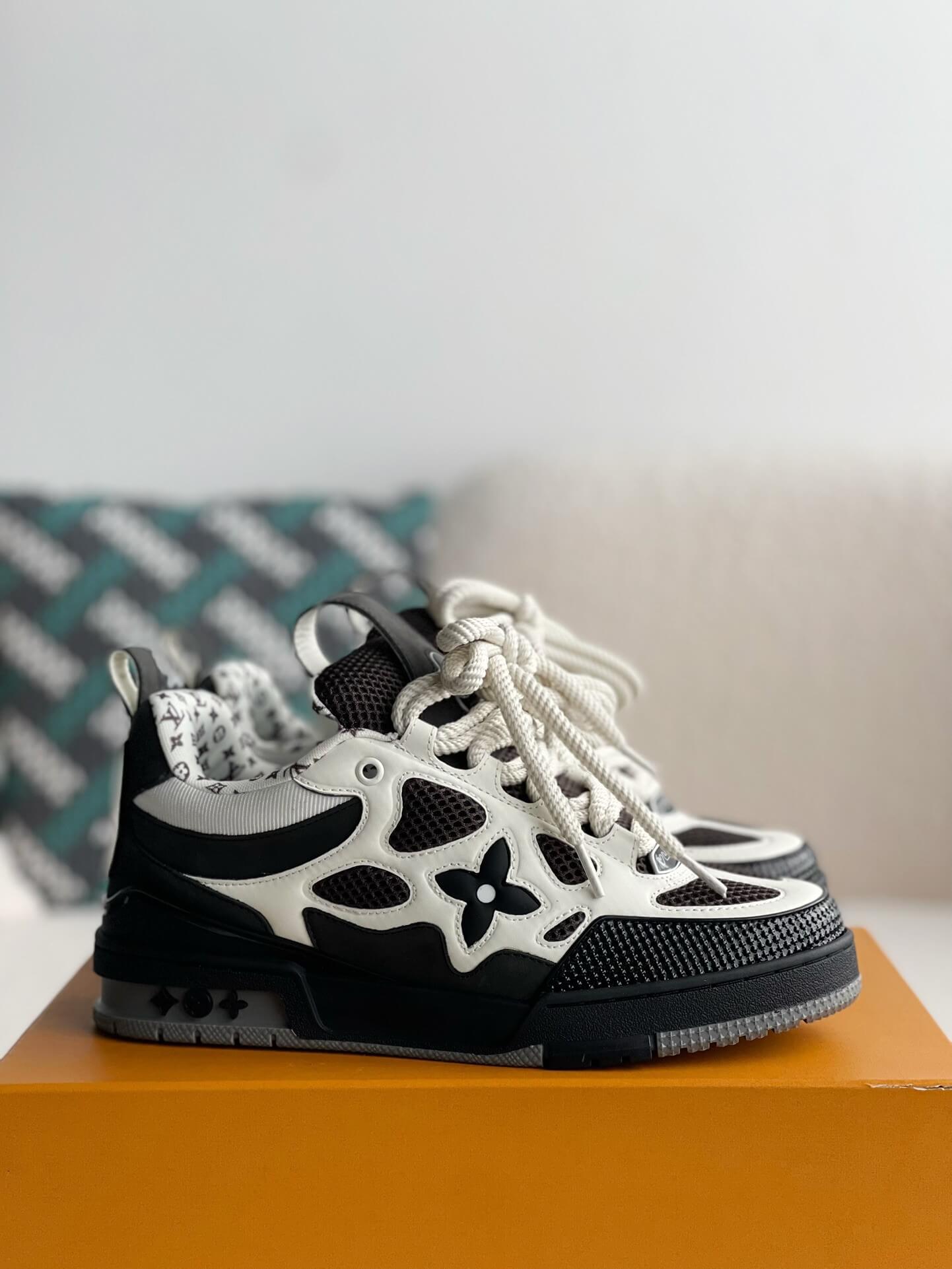Louis Vuitton LV Skate Sneaker – Black & White Monogram Technical Mesh