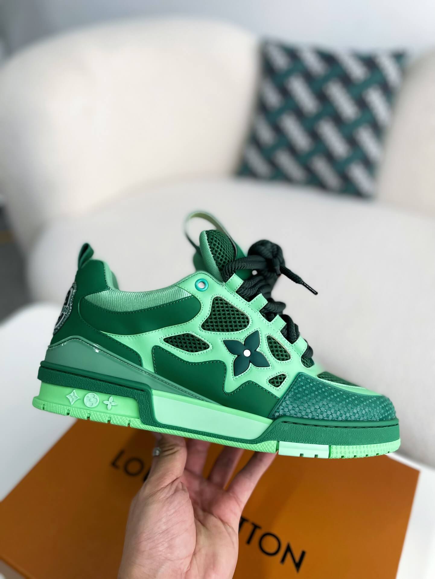 Louis Vuitton LV Skate Sneaker – Green Multi-Tone Technical Mesh
