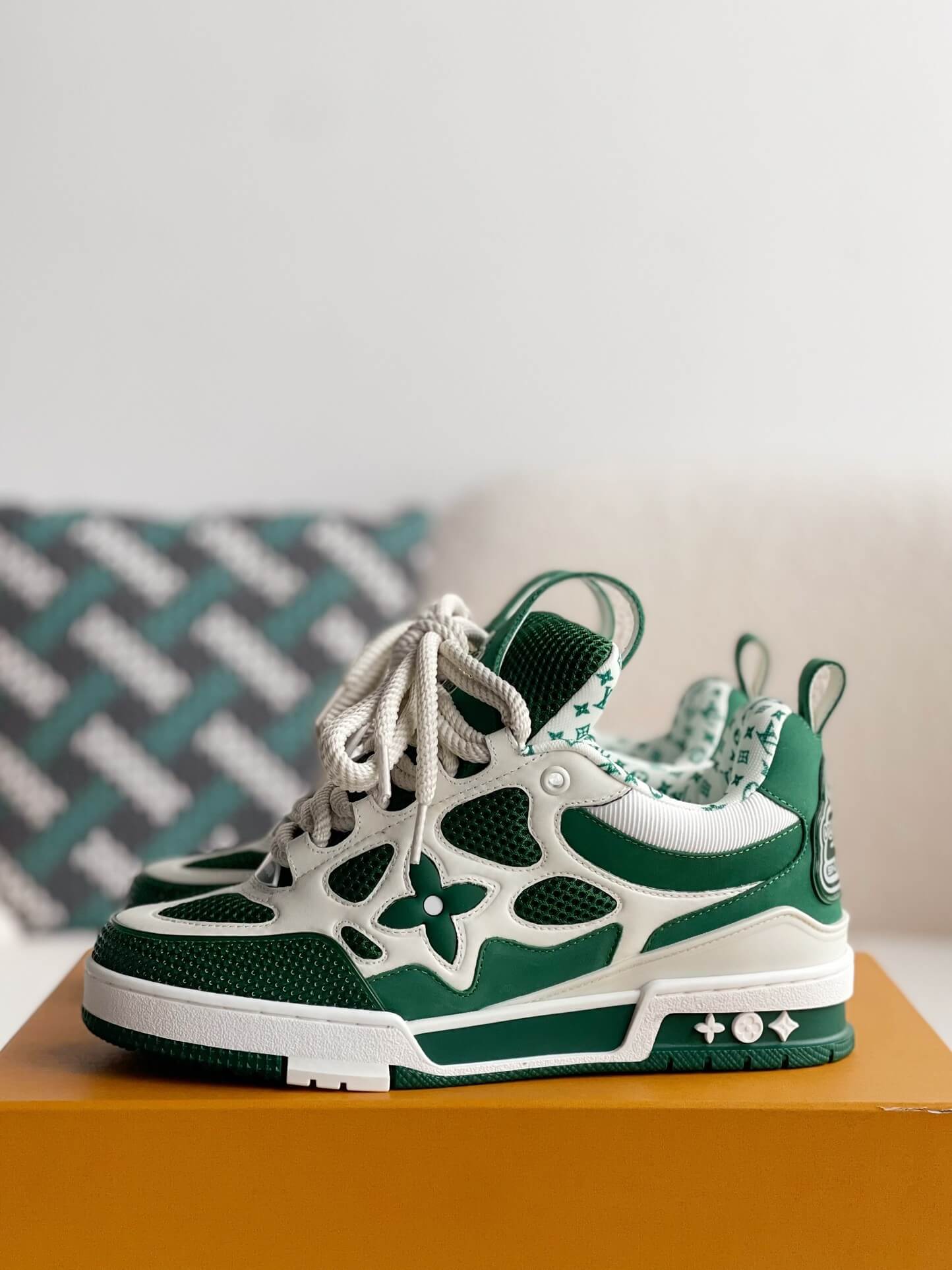 Louis Vuitton LV Skate Sneaker – Green & White Monogram Technical Mesh