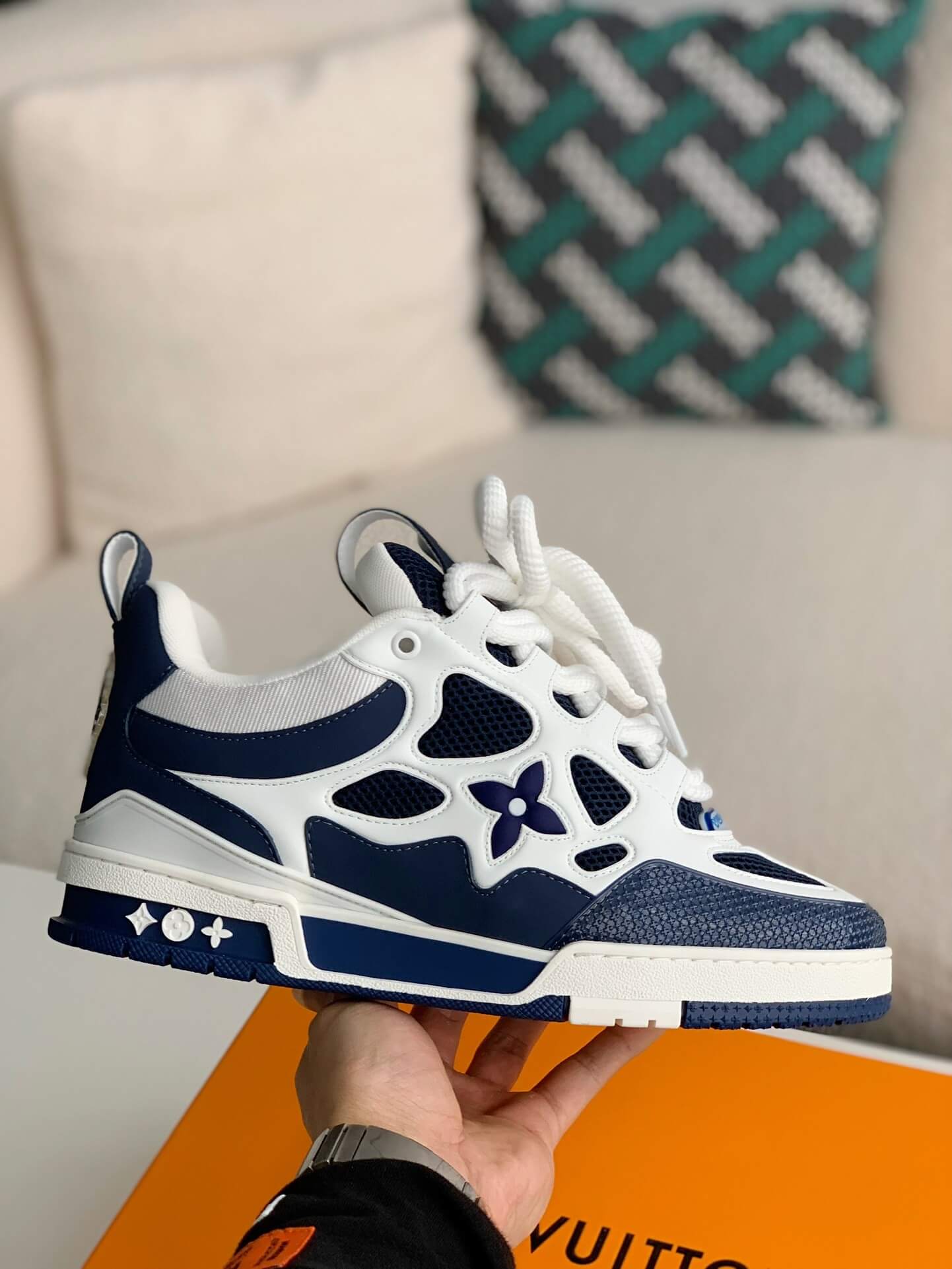 Louis Vuitton LV Skate Sneaker 'Marine White' – HolloShoe
