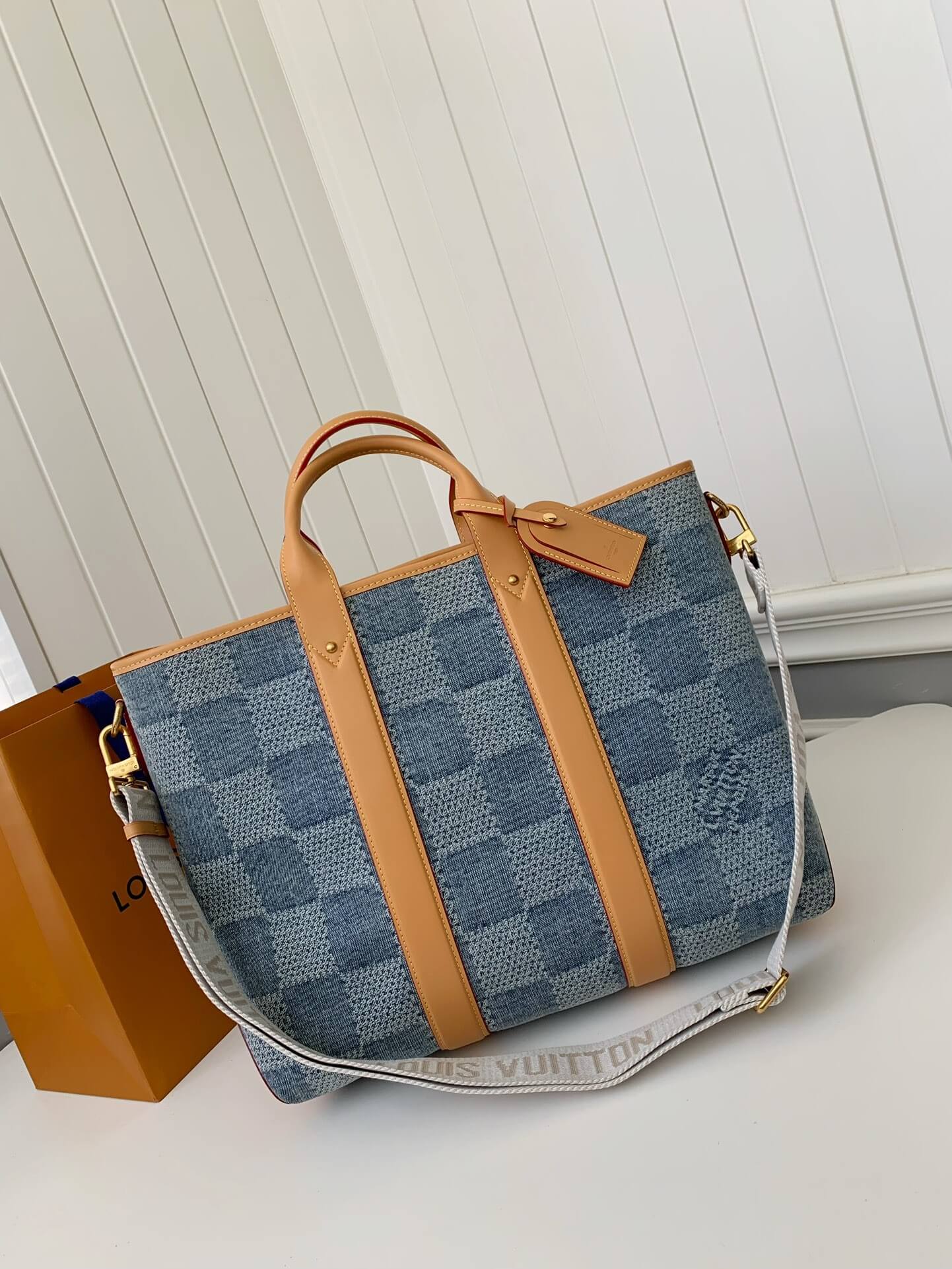 Louis Vuitton LV Tote Damier Denim New Blue Weekend Tote