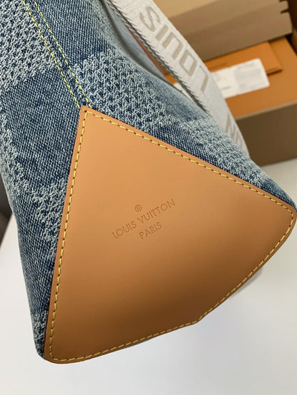 Louis Vuitton LV Tote Damier Denim New Blue Weekend Tote