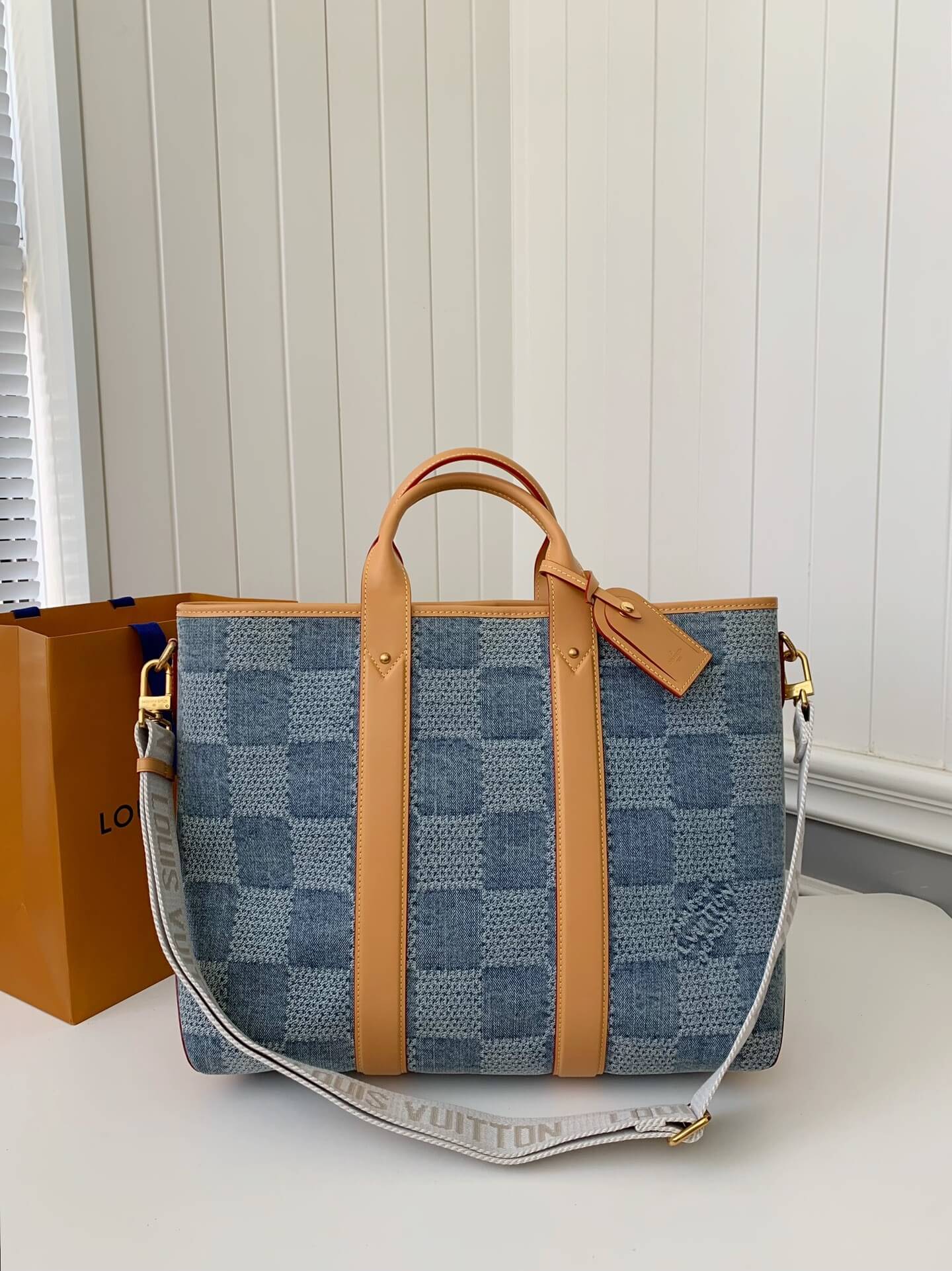 Louis Vuitton LV Tote Damier Denim New Blue Weekend Tote