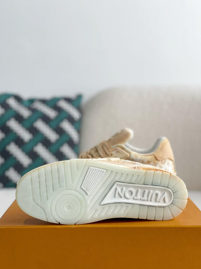 Louis Vuitton LV Trainer Beige White Denim Sneaker