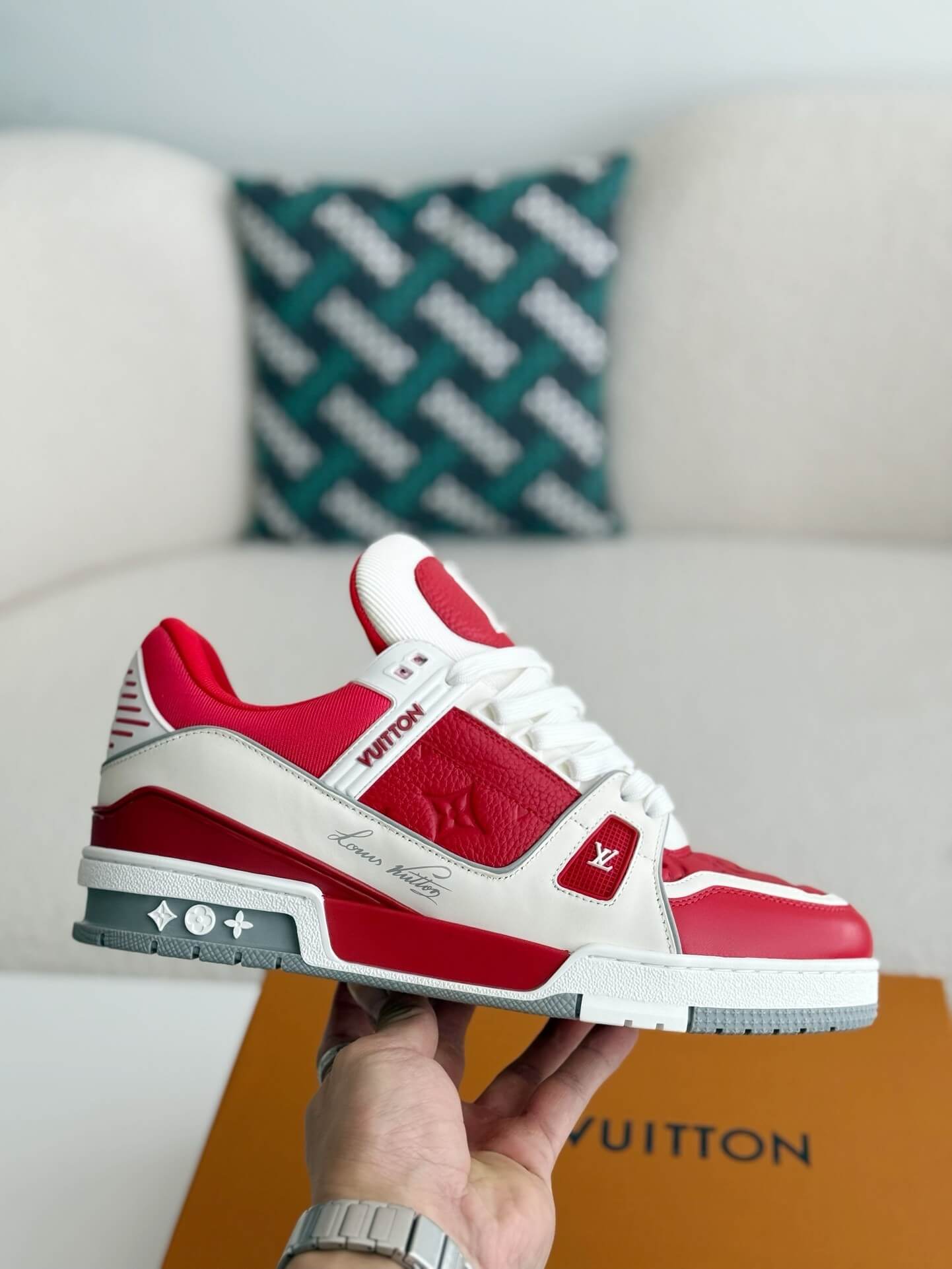 Louis Vuitton LV Trainer Bold Red White Sneaker