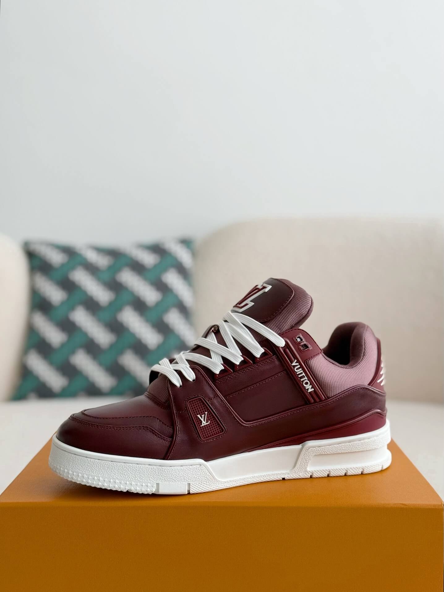 Louis Vuitton LV Trainer Bordeaux Red Sneaker