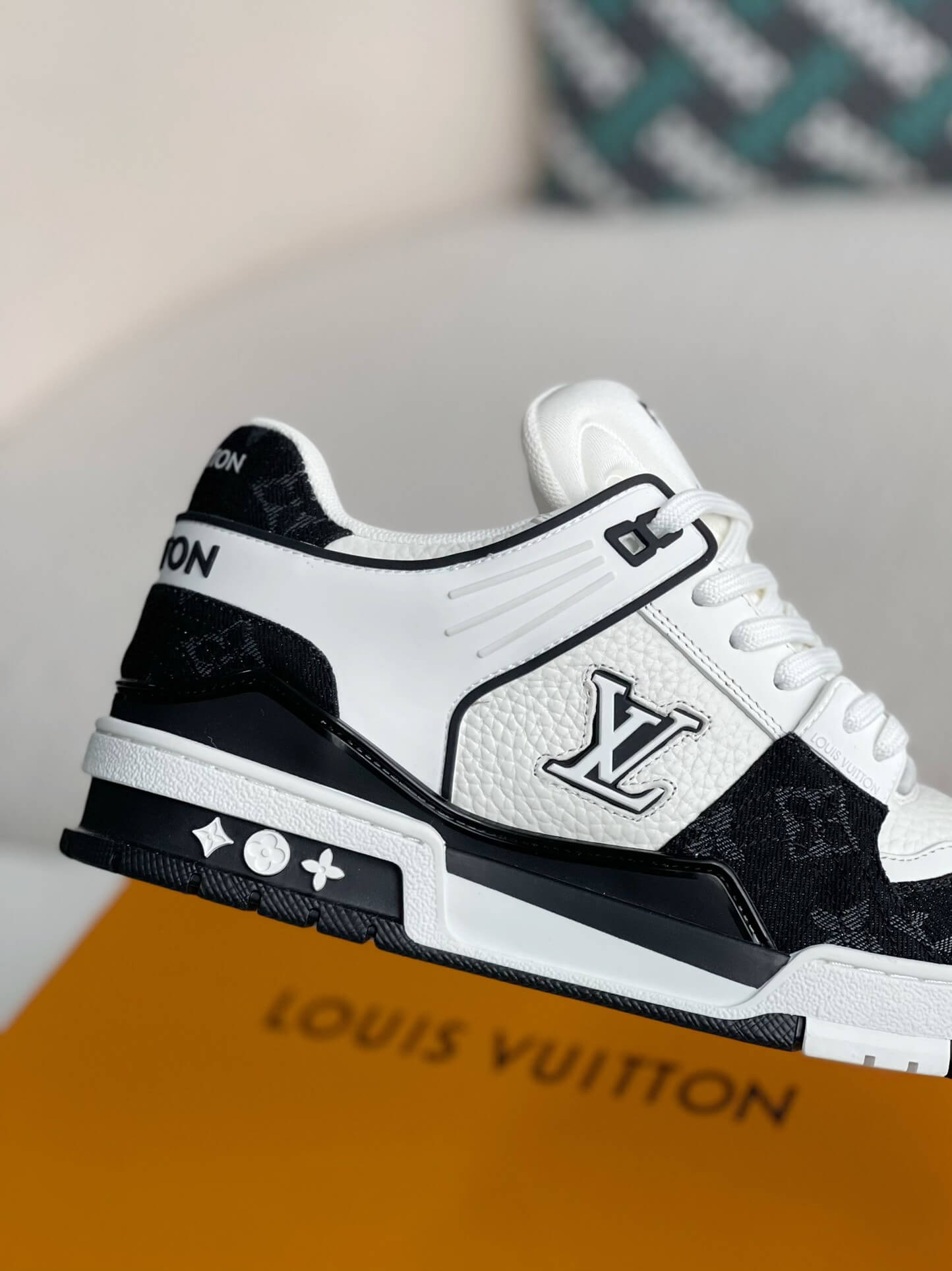 Louis Vuitton LV Trainer Denim Black White Padded Sneaker