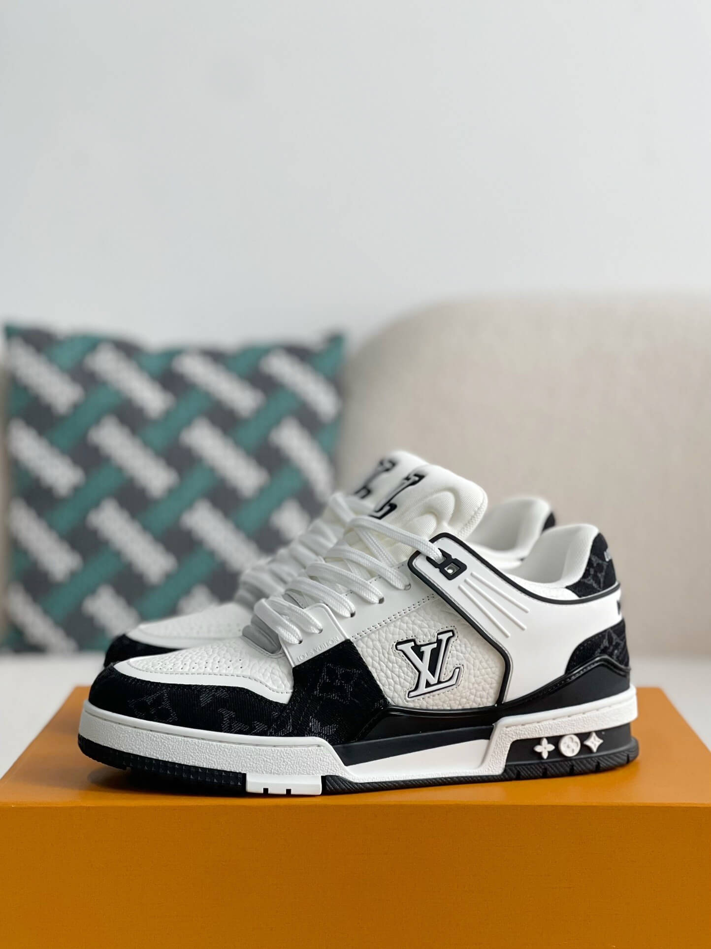 Louis Vuitton LV Trainer Denim Black White Padded Sneaker