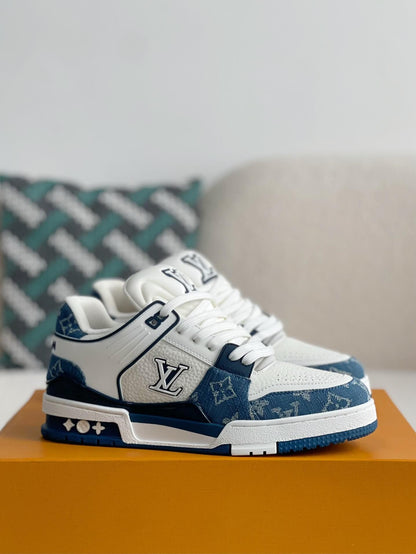 Louis Vuitton LV Trainer Denim Blue White Padded Sneaker