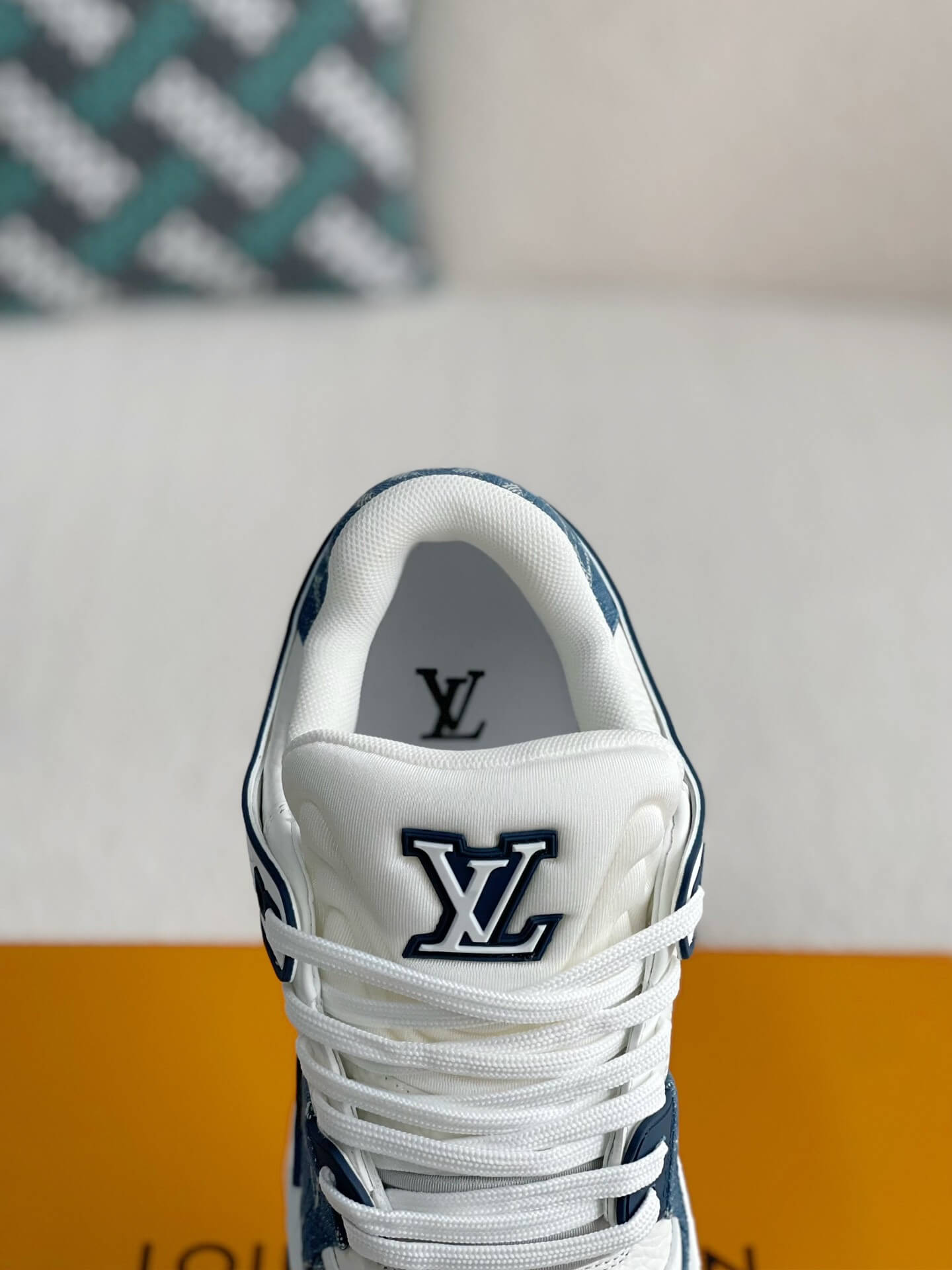 Louis Vuitton LV Trainer Denim Blue White Padded Sneaker